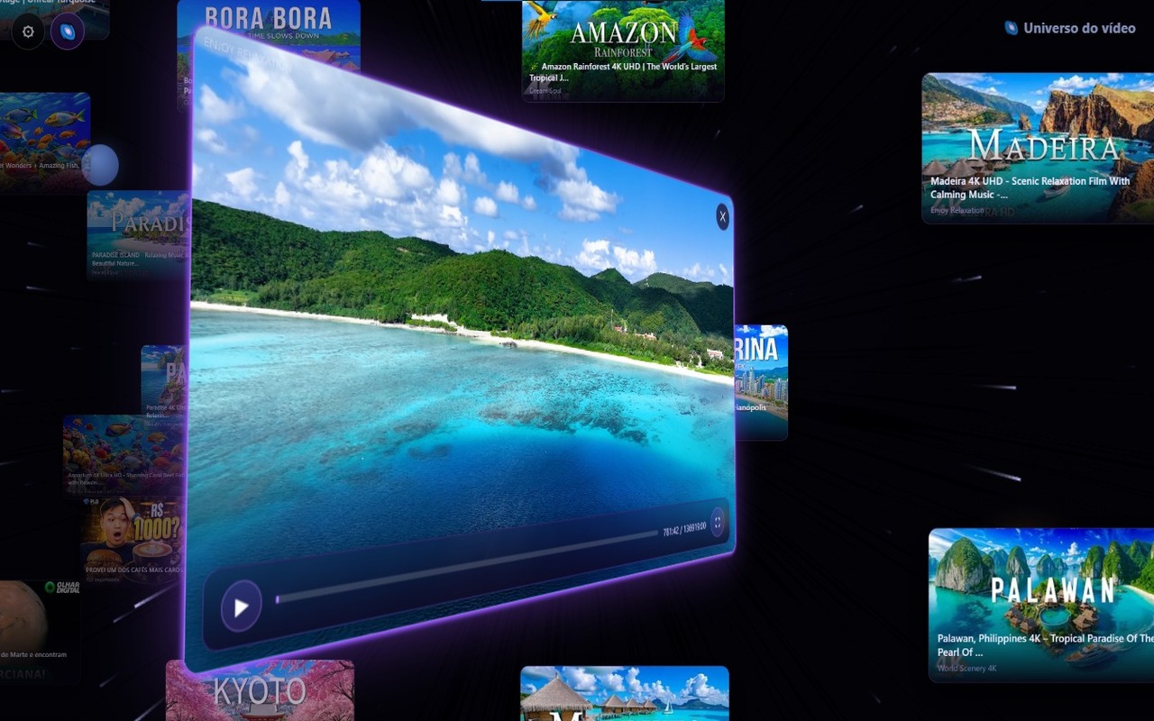 Immersive corridor of videos
